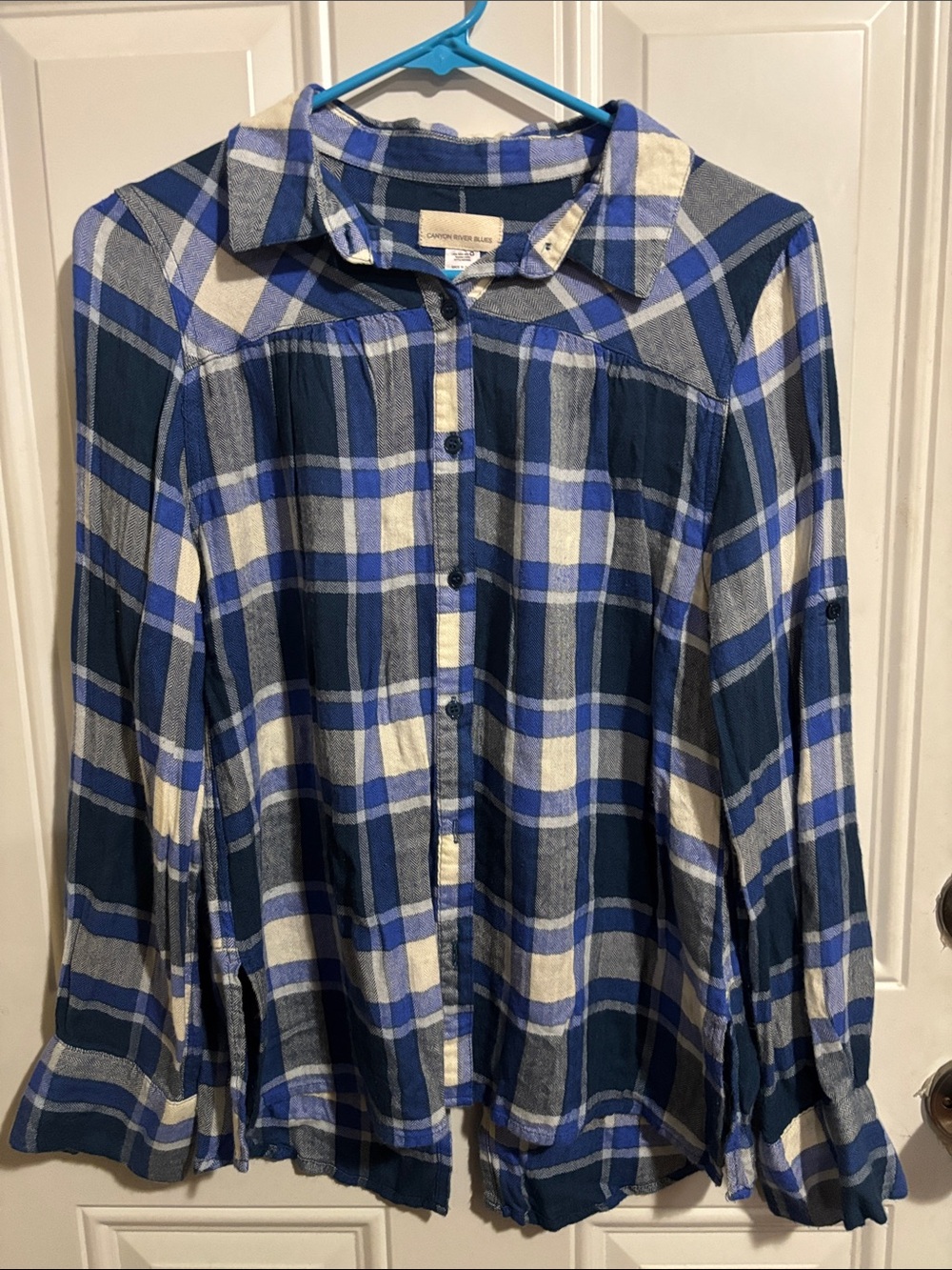Canyon River Blues Blue White Plaid Button-Down Shirt